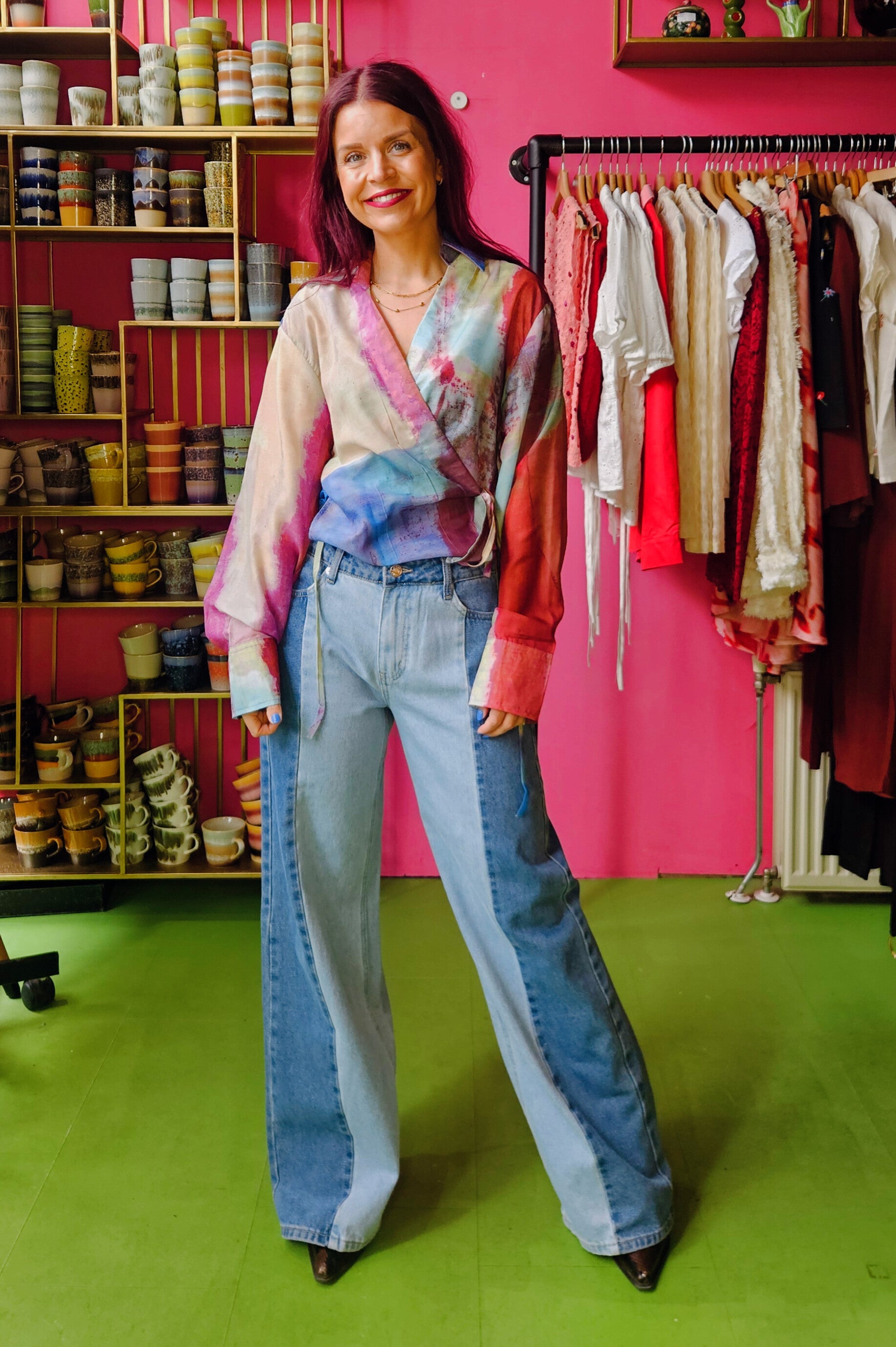 RIVER WRAP BLOUSE - PURPLE