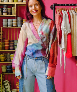 RIVER WRAP BLOUSE - PURPLE