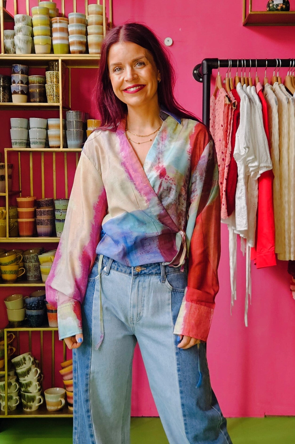 RIVER WRAP BLOUSE - PURPLE