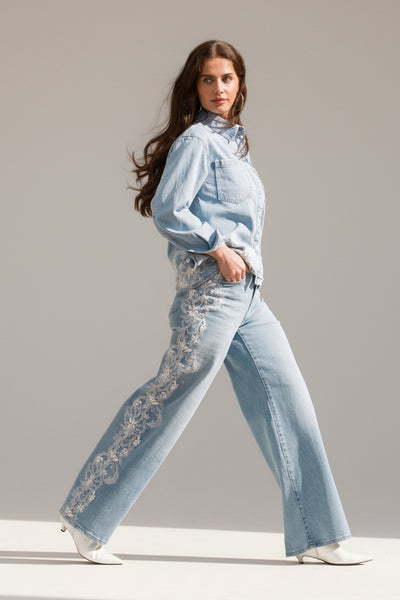 LOVIS LACE JEANS - BLUE