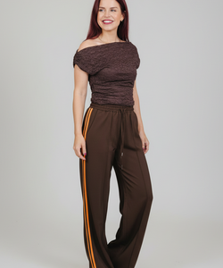 JOSJE TRACKING PANTS - BROWN/ORANGE