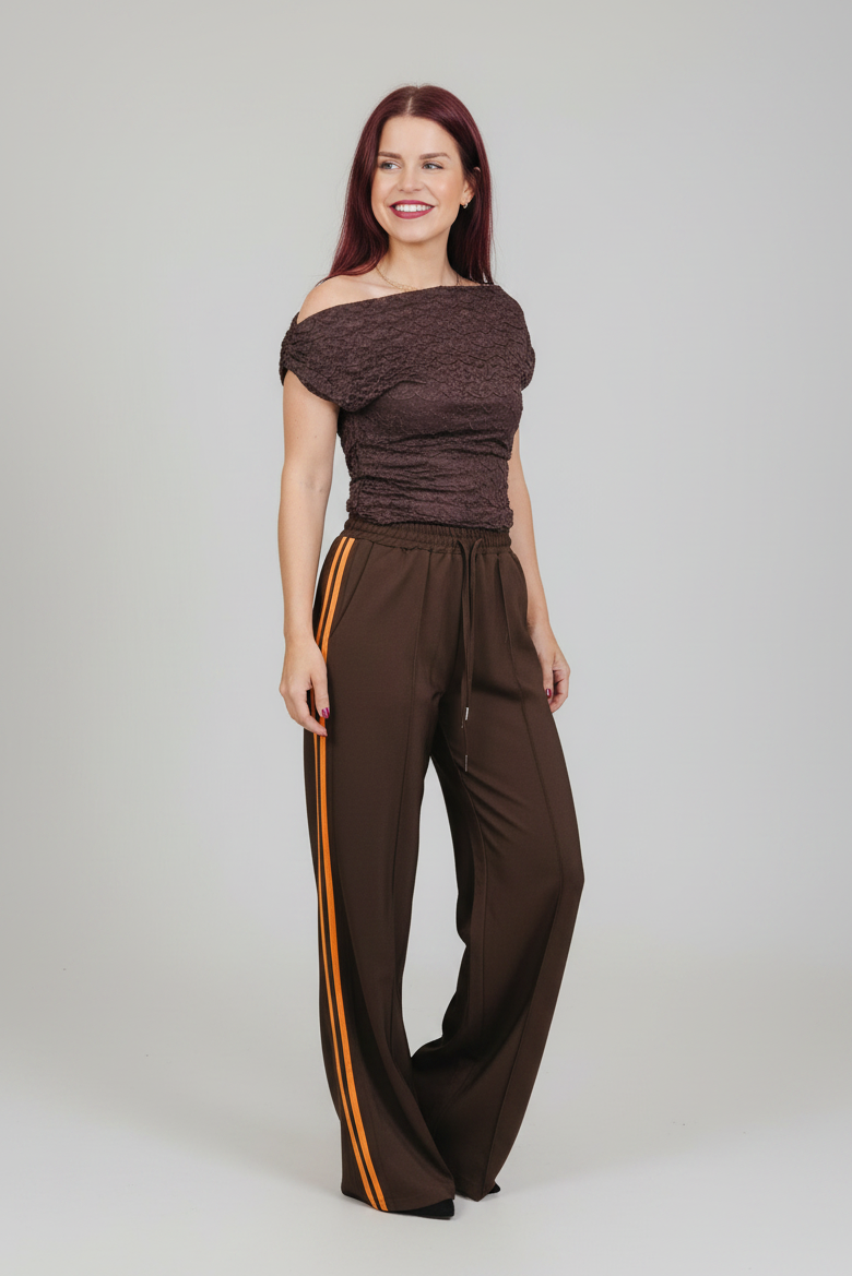 JOSJE TRACKING PANTS - BROWN/ORANGE