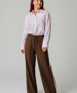JOSJE TRACKING PANTS - BROWN/PINK