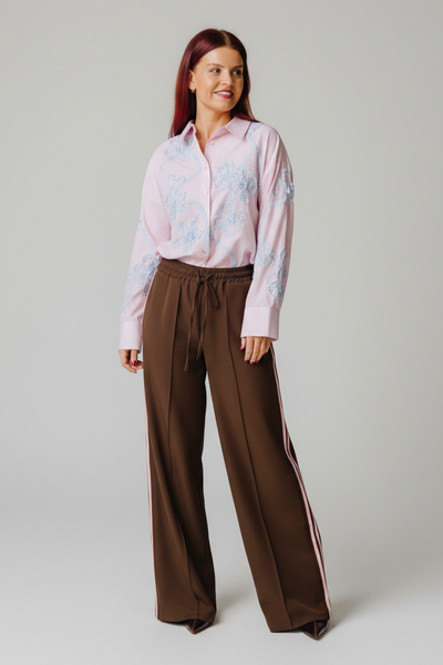 JOSJE TRACKING PANTS - BROWN/PINK