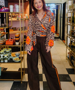 JOSJE TRACKING PANTS - BROWN/ORANGE