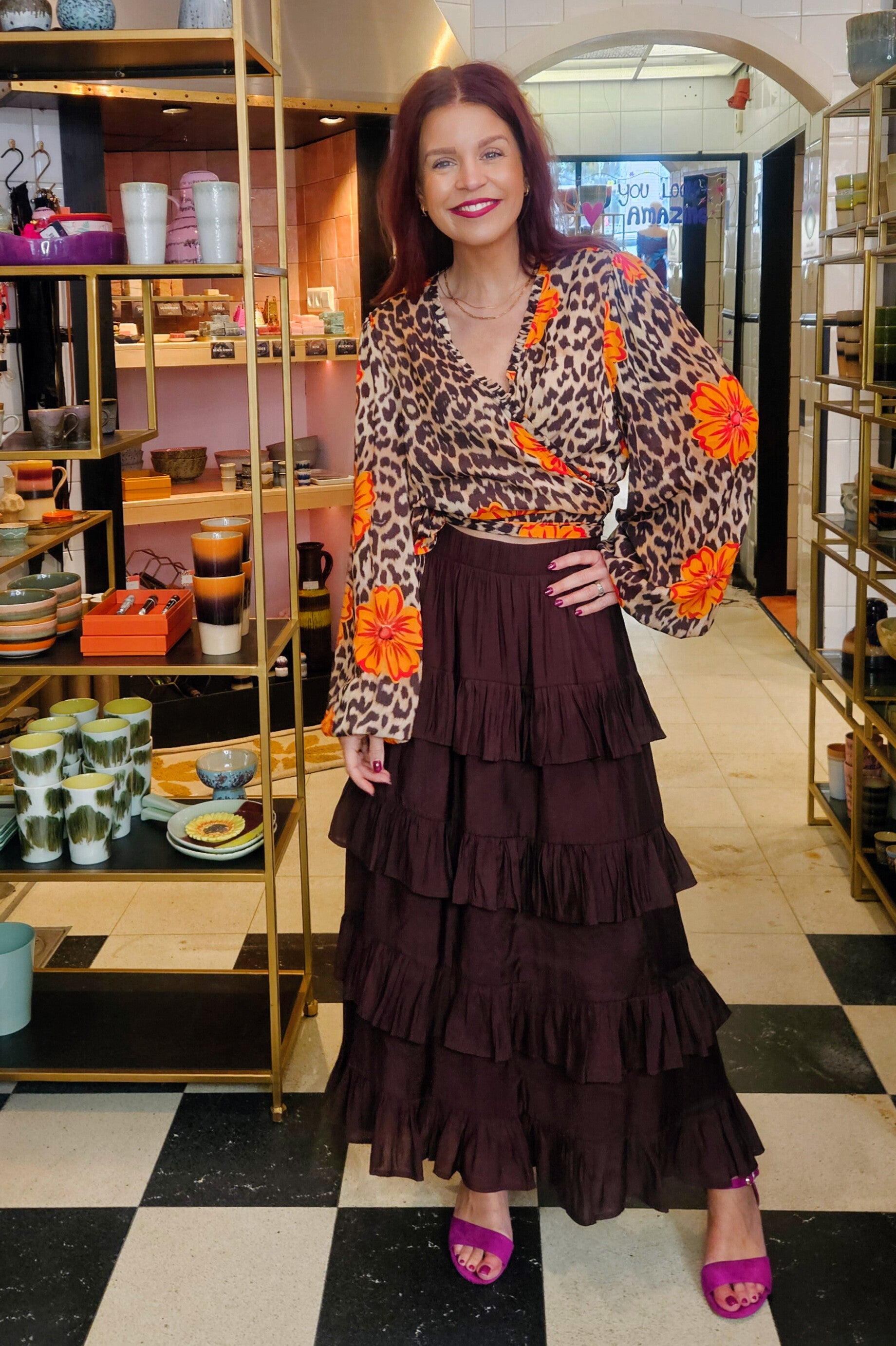 HARPER & YVE | FLORA LS TOP - LEXIE LEOPARD BLOOM