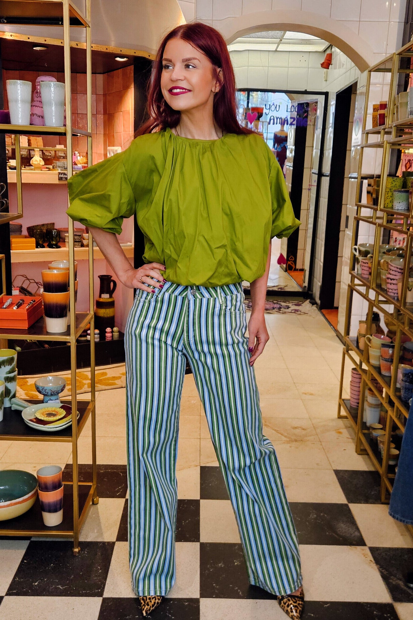 BEERTJE BLOUSE -GREEN