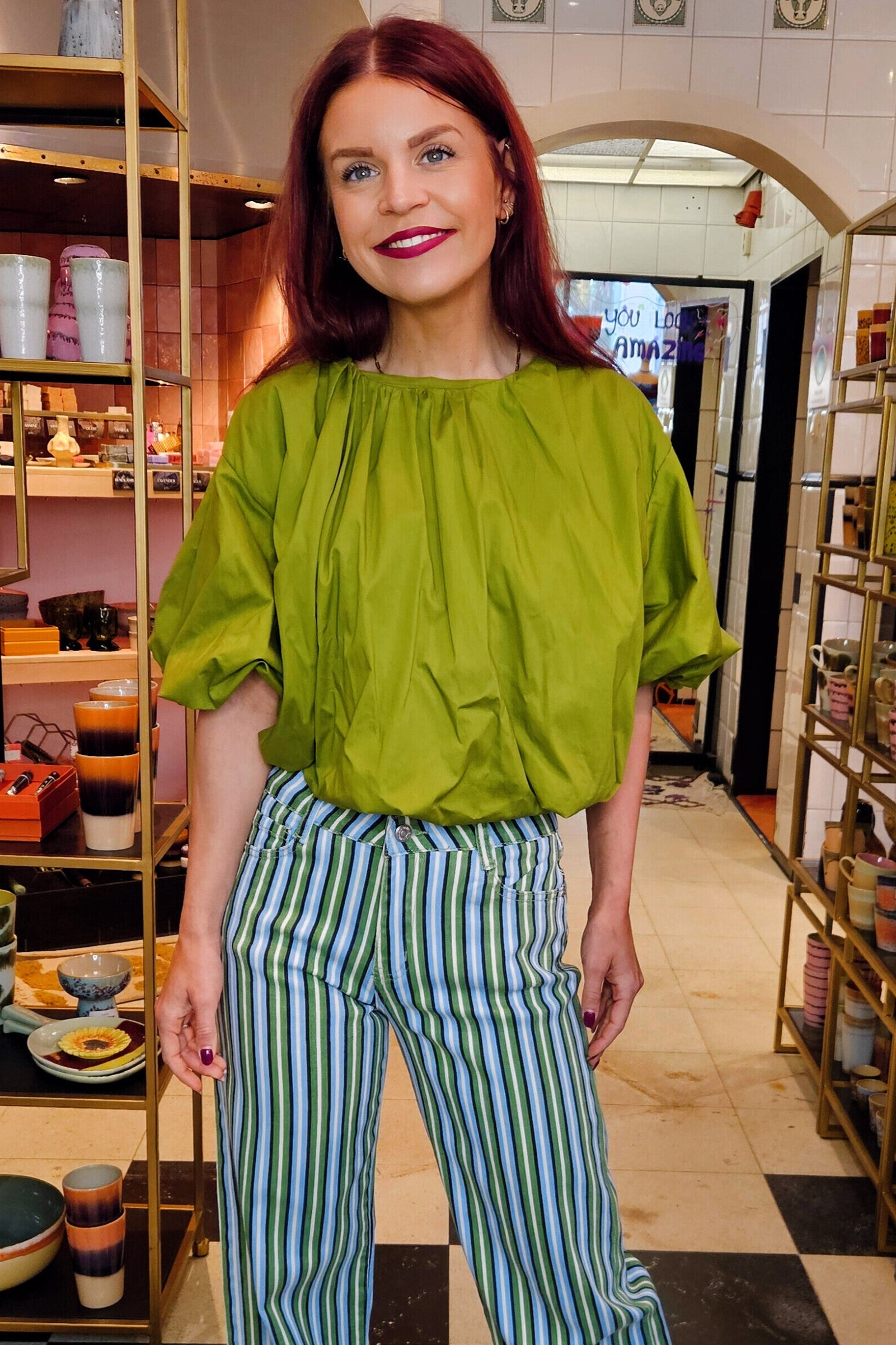 BEERTJE BLOUSE -GREEN