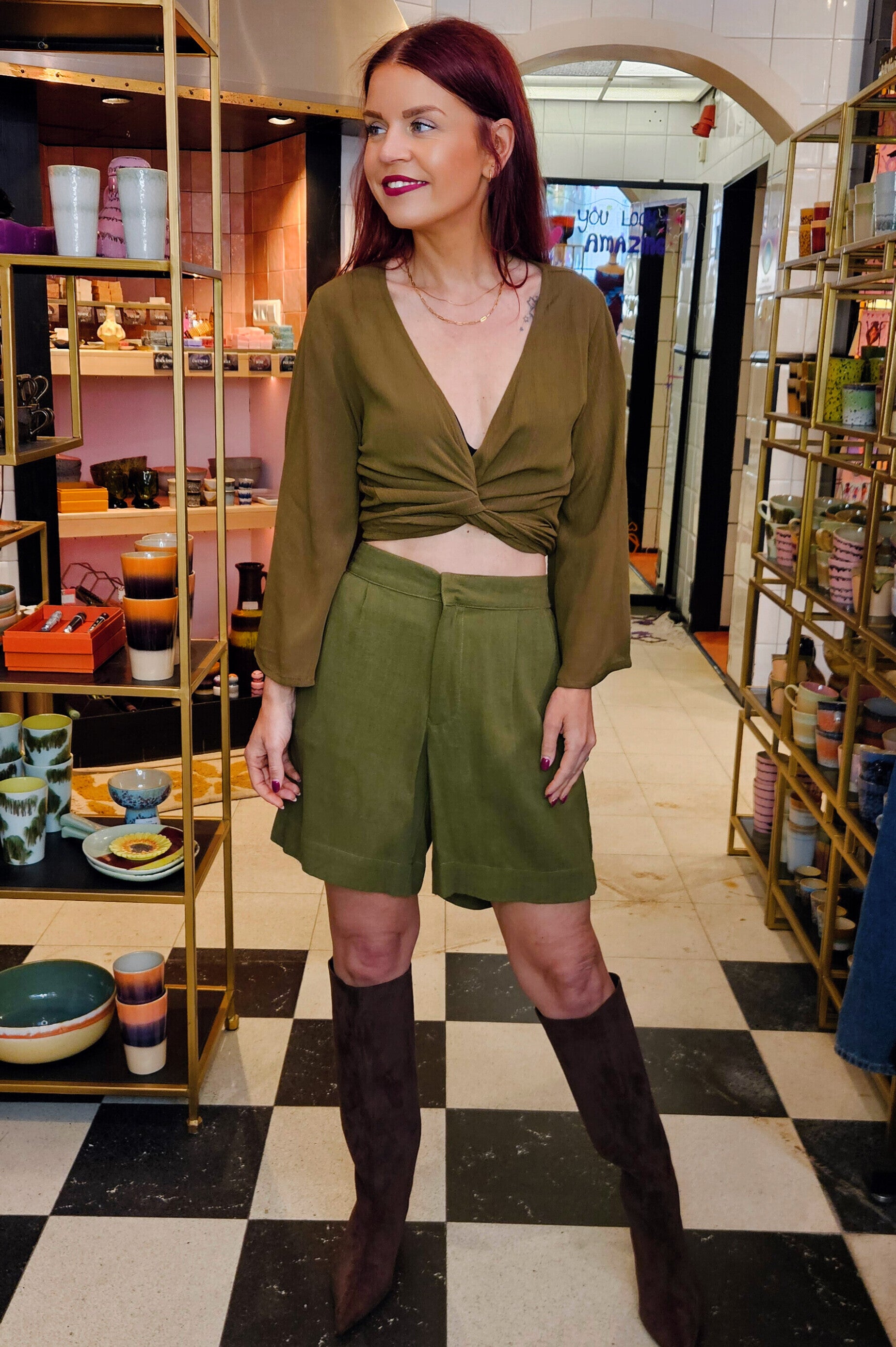 BOB & BILL | BERAWA ELTHAM SHORTS - BASIL GREEN