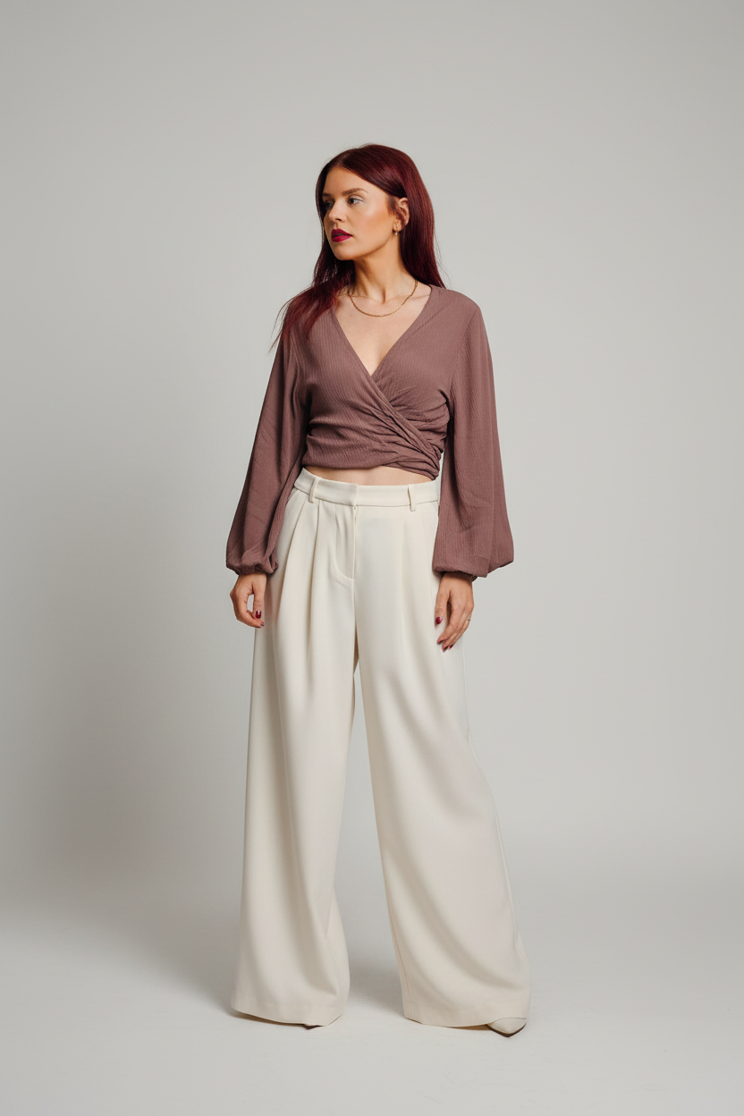 BOB & BILL | BERAWA LIO WRAP TOP - FUDGE / EGGPLANT