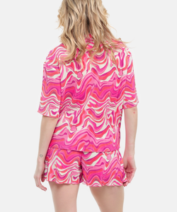 AMELIA PLISSE SHORTS - PINK