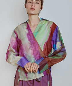RIVER WRAP BLOUSE - PURPLE