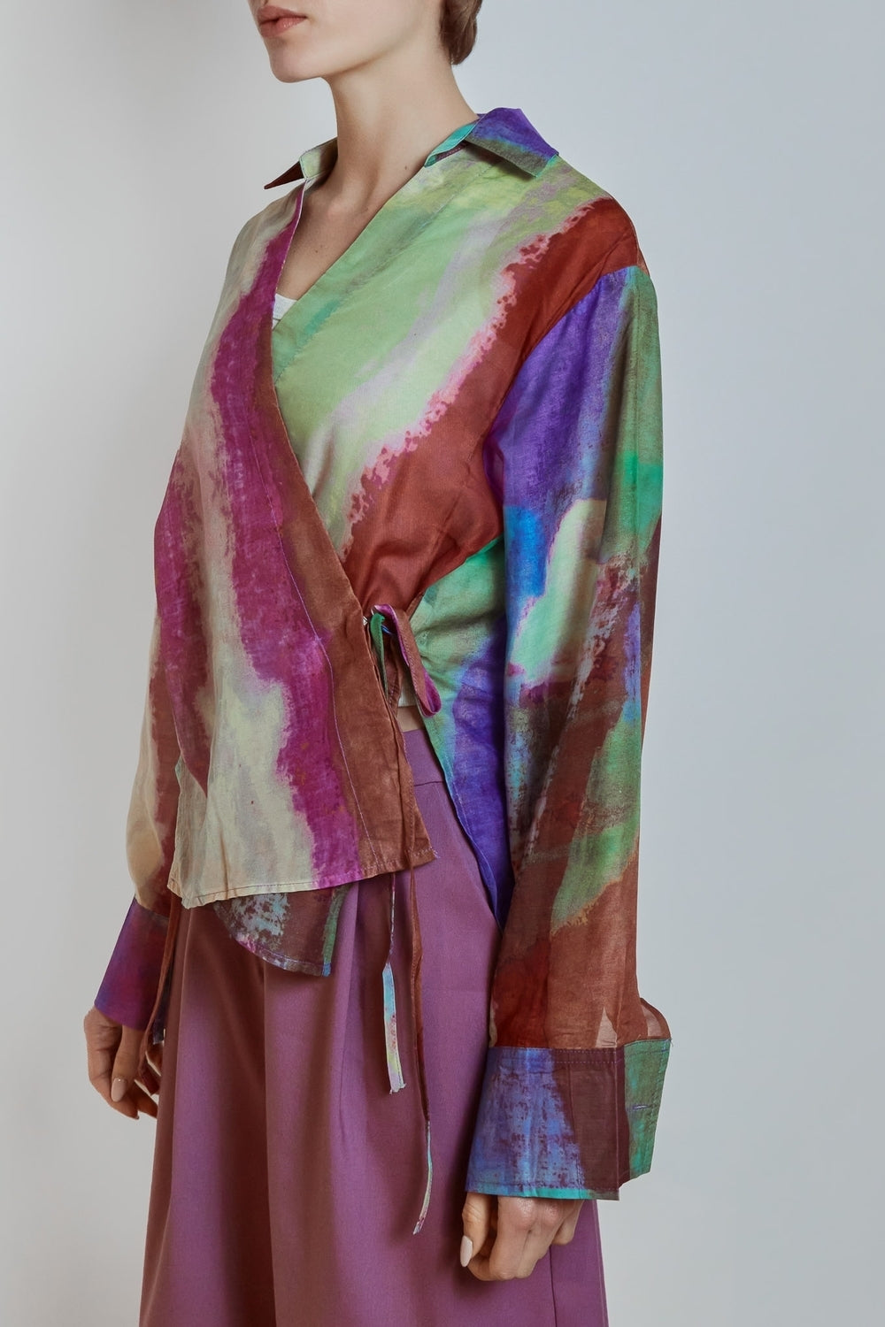 RIVER WRAP BLOUSE - PURPLE