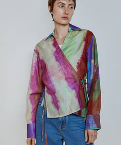 RIVER WRAP BLOUSE - PURPLE