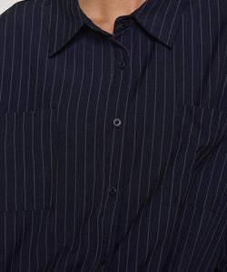 CHRIS PINSTRIPED JACKET - NAVY