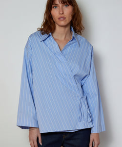 CAROL STRIPED BLOUSE - BLUE