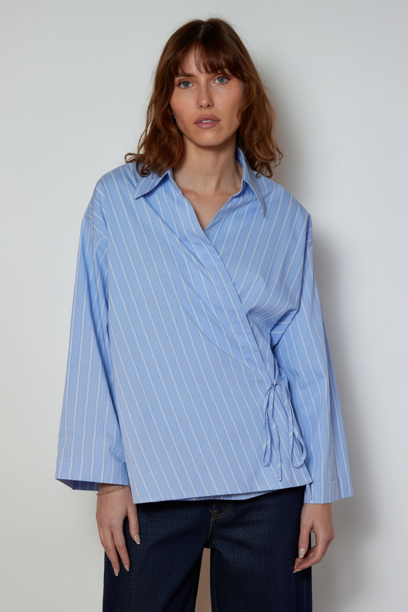 CAROL STRIPED BLOUSE - BLUE