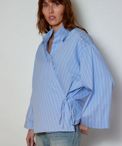 CAROL STRIPED BLOUSE - BLUE