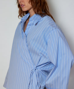 CAROL STRIPED BLOUSE - BLUE