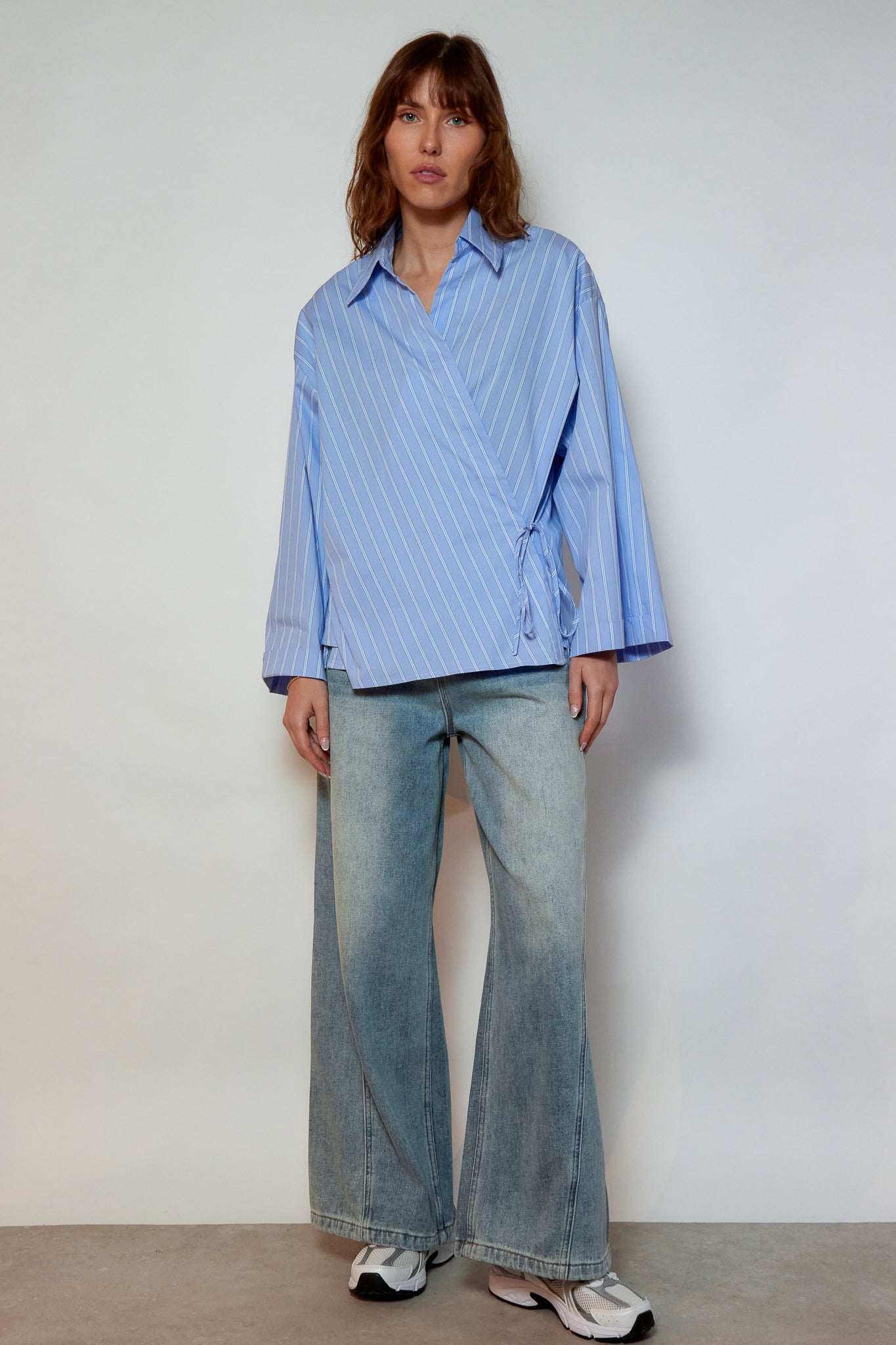 CAROL STRIPED BLOUSE - BLUE