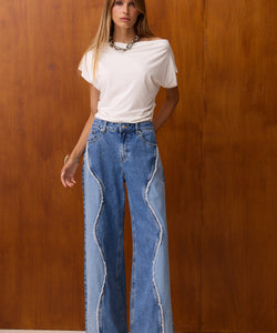CRUSH SWIRL JEANS - BLUE
