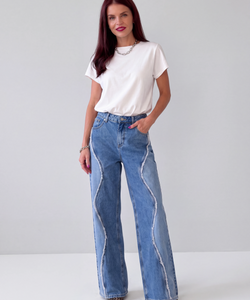 CRUSH SWIRL JEANS - BLUE