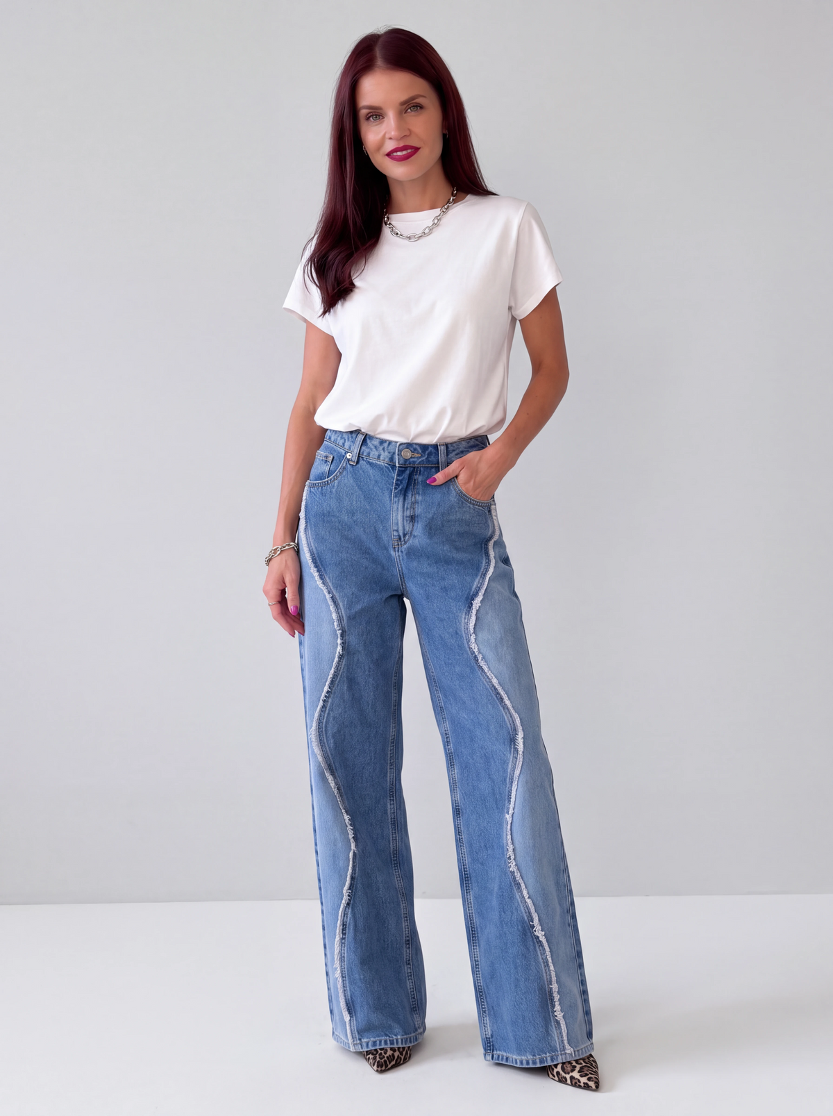 CRUSH SWIRL JEANS - BLUE