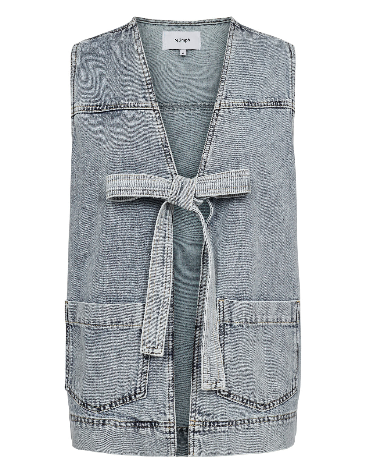 NÜMPH | BROOKLYN VEST - LIGHT BLUE BLEACH