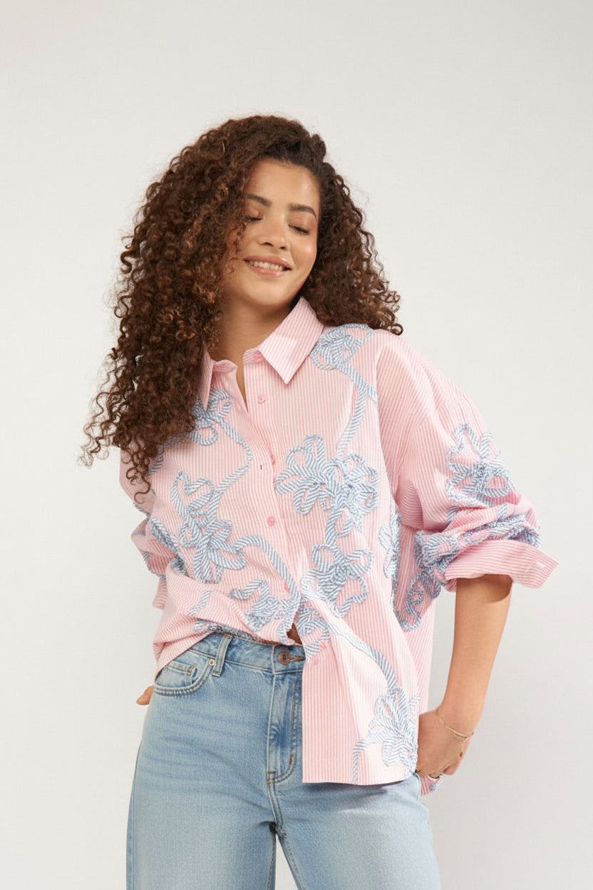 NÜMPH | MELIA OVERSIZE SHIRT - PRISM PINK