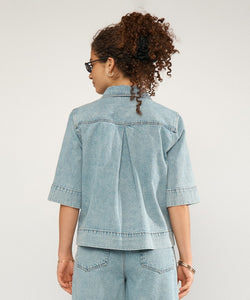 NÜMPH | MALAGA SHIRT - LIGHT BLUE DENIM