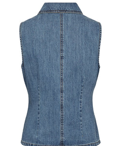 NÜMPH | SANDIE VEST - MEDIUM BLUE DENIM
