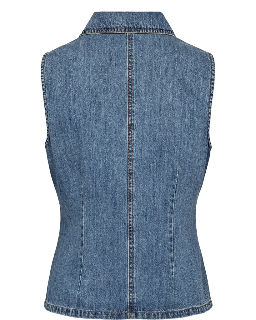 NÜMPH | SANDIE VEST - MEDIUM BLUE DENIM