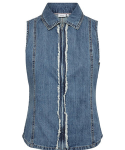 NÜMPH | SANDIE VEST - MEDIUM BLUE DENIM
