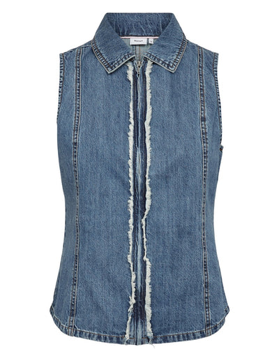 NÜMPH | SANDIE VEST - MEDIUM BLUE DENIM