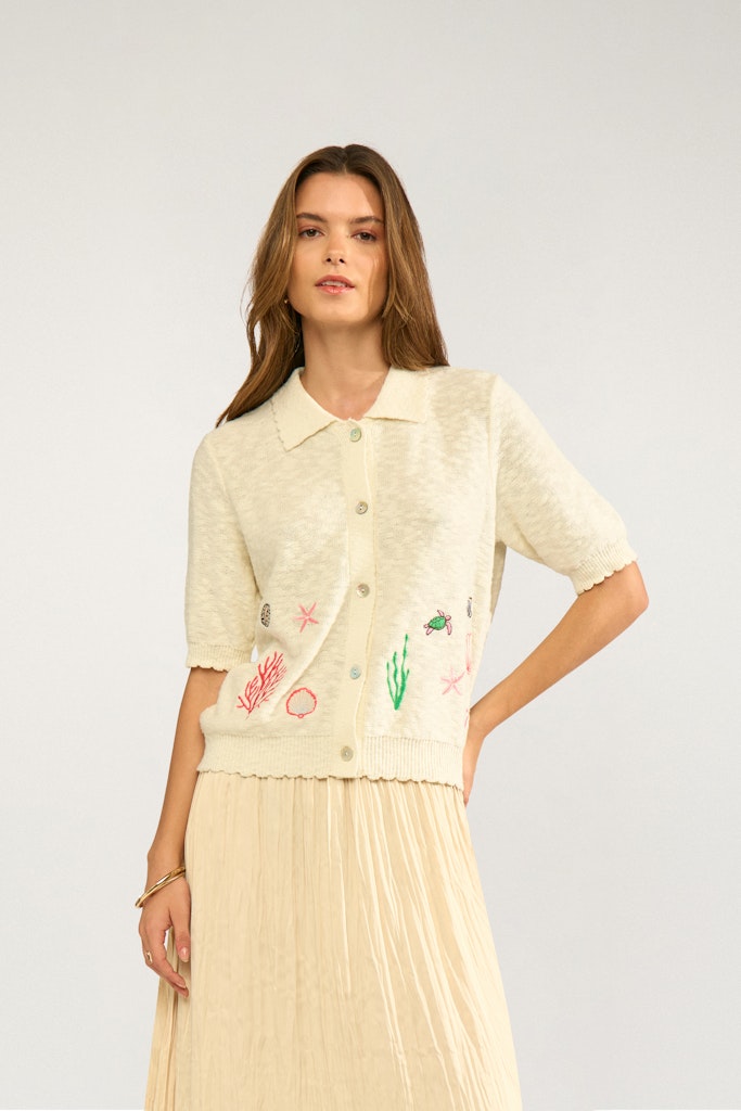 NÜMPH | SEANNA CARDIGAN - CLOUD DANCER
