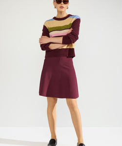 NÜMPH | RIETTE PIXEL STRIPE PULLOVER - FIG