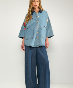 NÜMPH | DENMA OVERSIZE SHIRT - BLUE DENIM