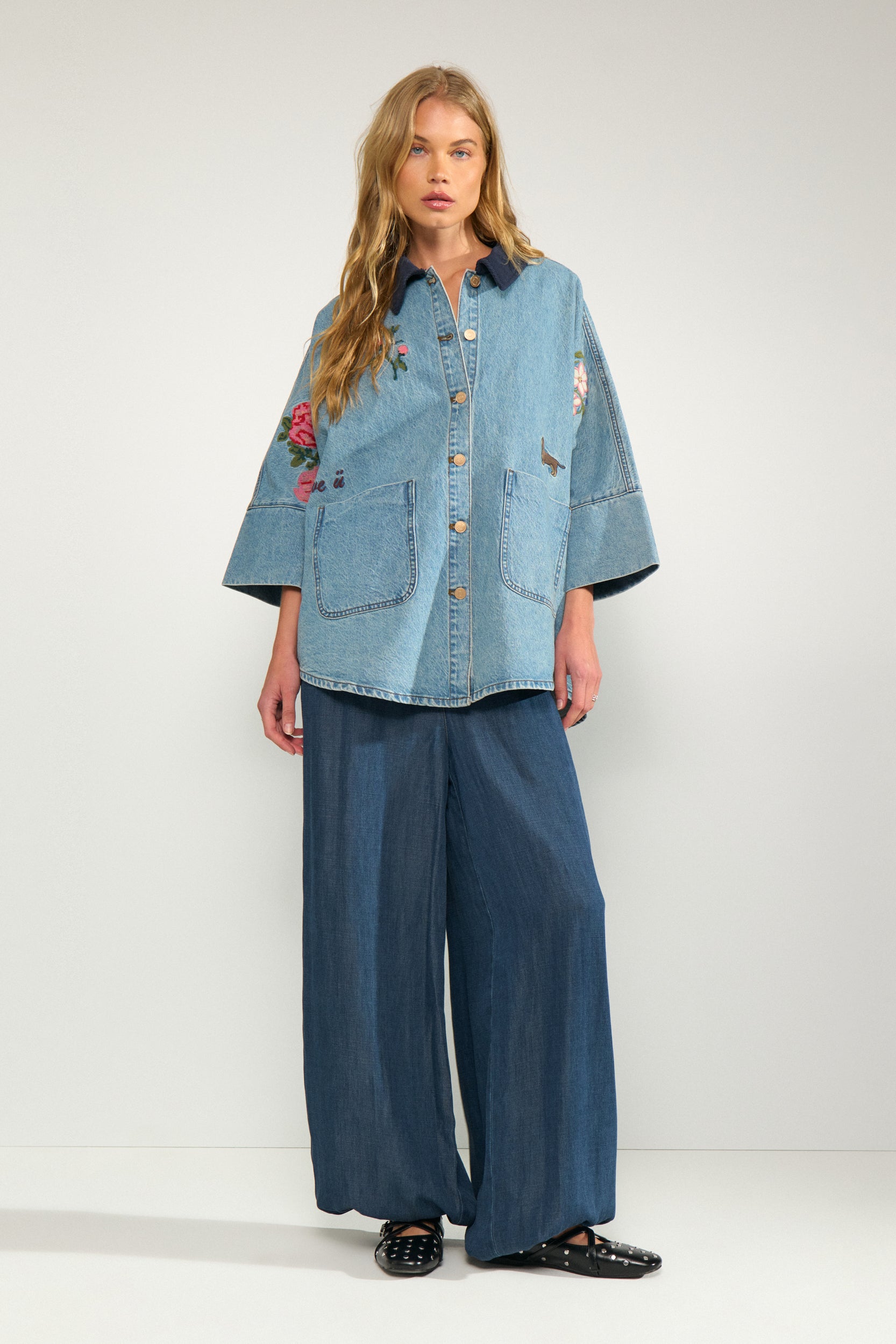 NÜMPH | DENMA OVERSIZE SHIRT - BLUE DENIM