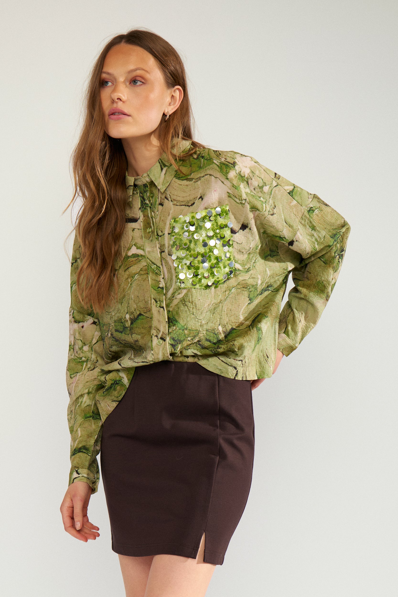 NÜMPH | MARLA SHIRT - CALLA GREEN