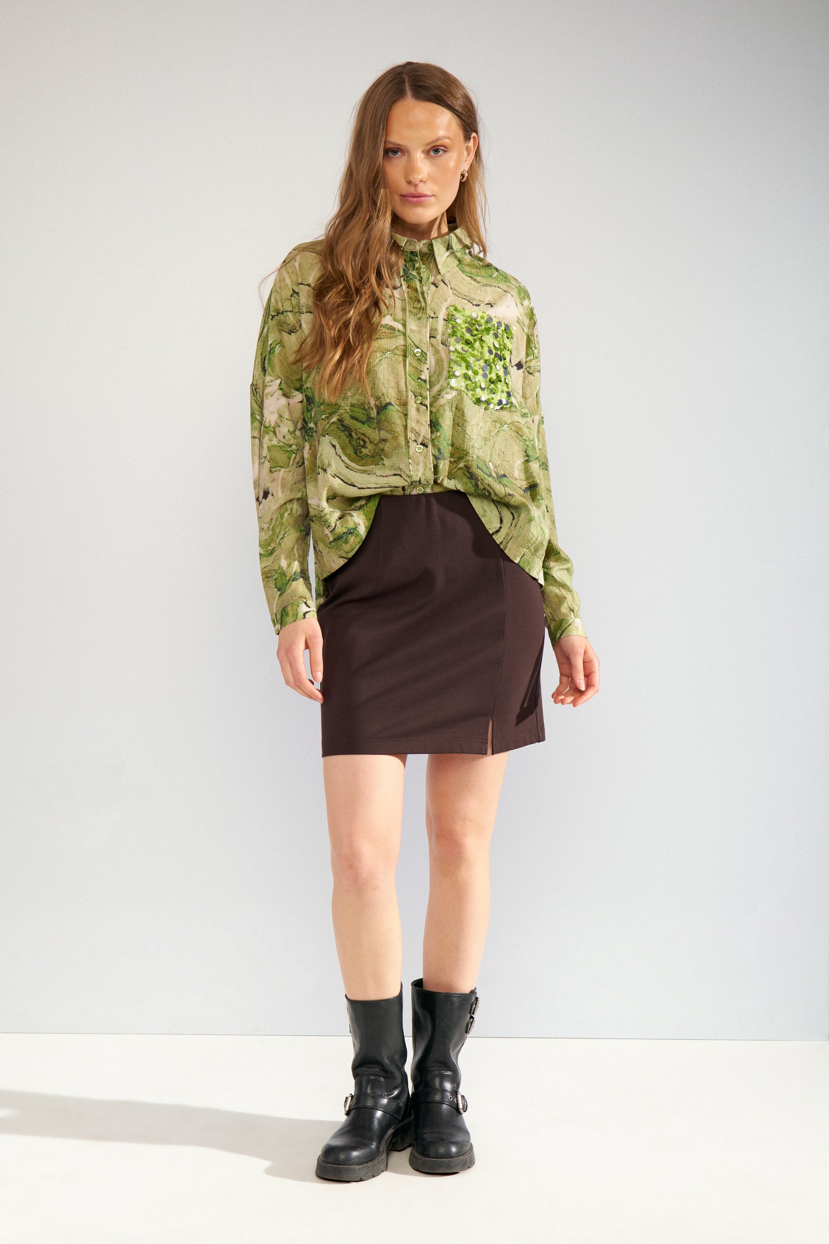 NÜMPH | MARLA SHIRT - CALLA GREEN