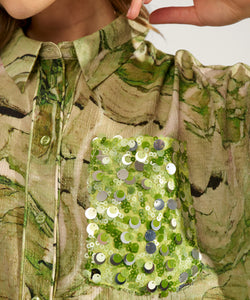 NÜMPH | MARLA SHIRT - CALLA GREEN