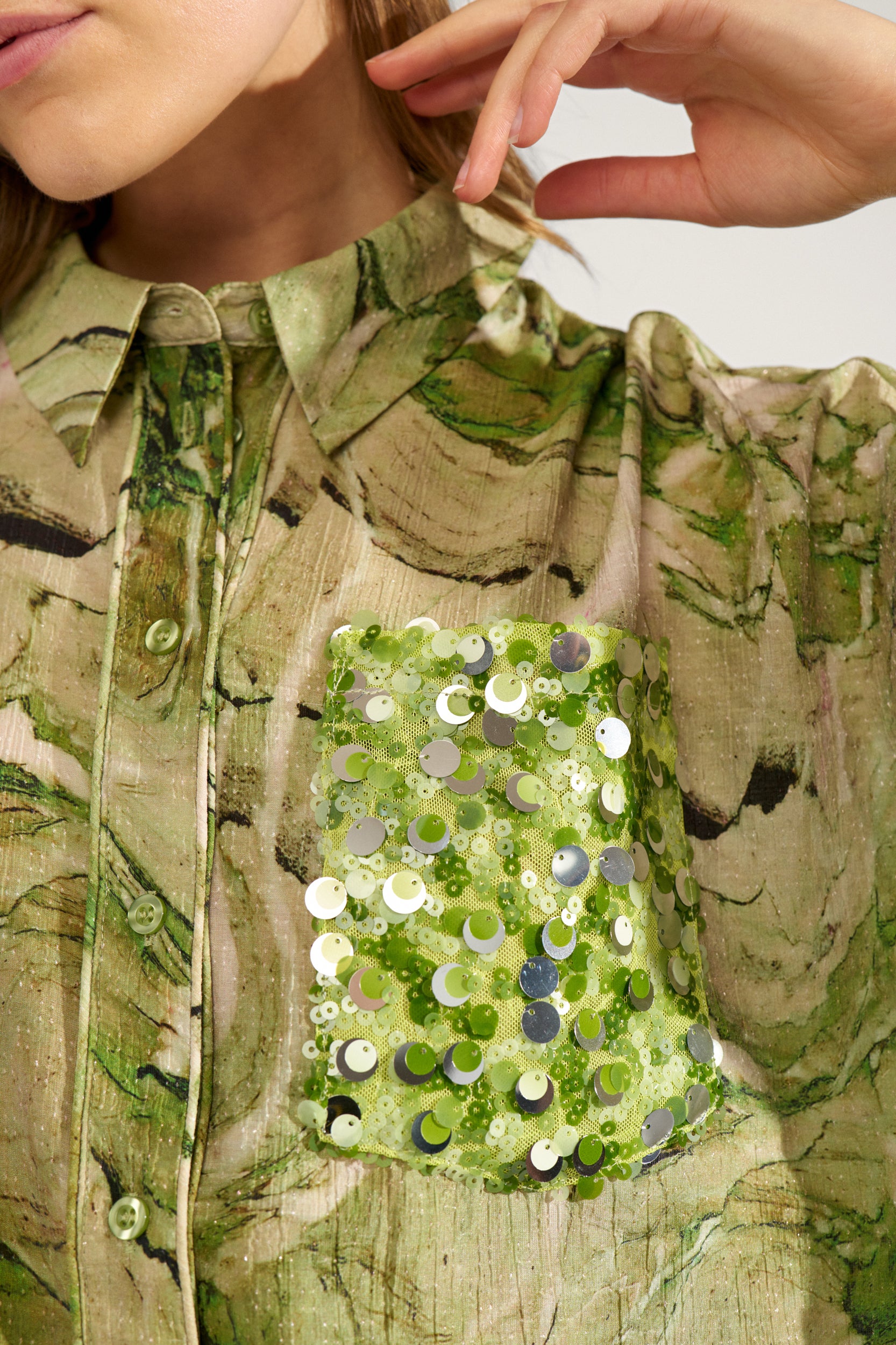 NÜMPH | MARLA SHIRT - CALLA GREEN