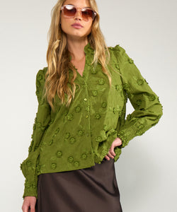 NÜMPH | LENEA SHIRT - CALLA GREEN