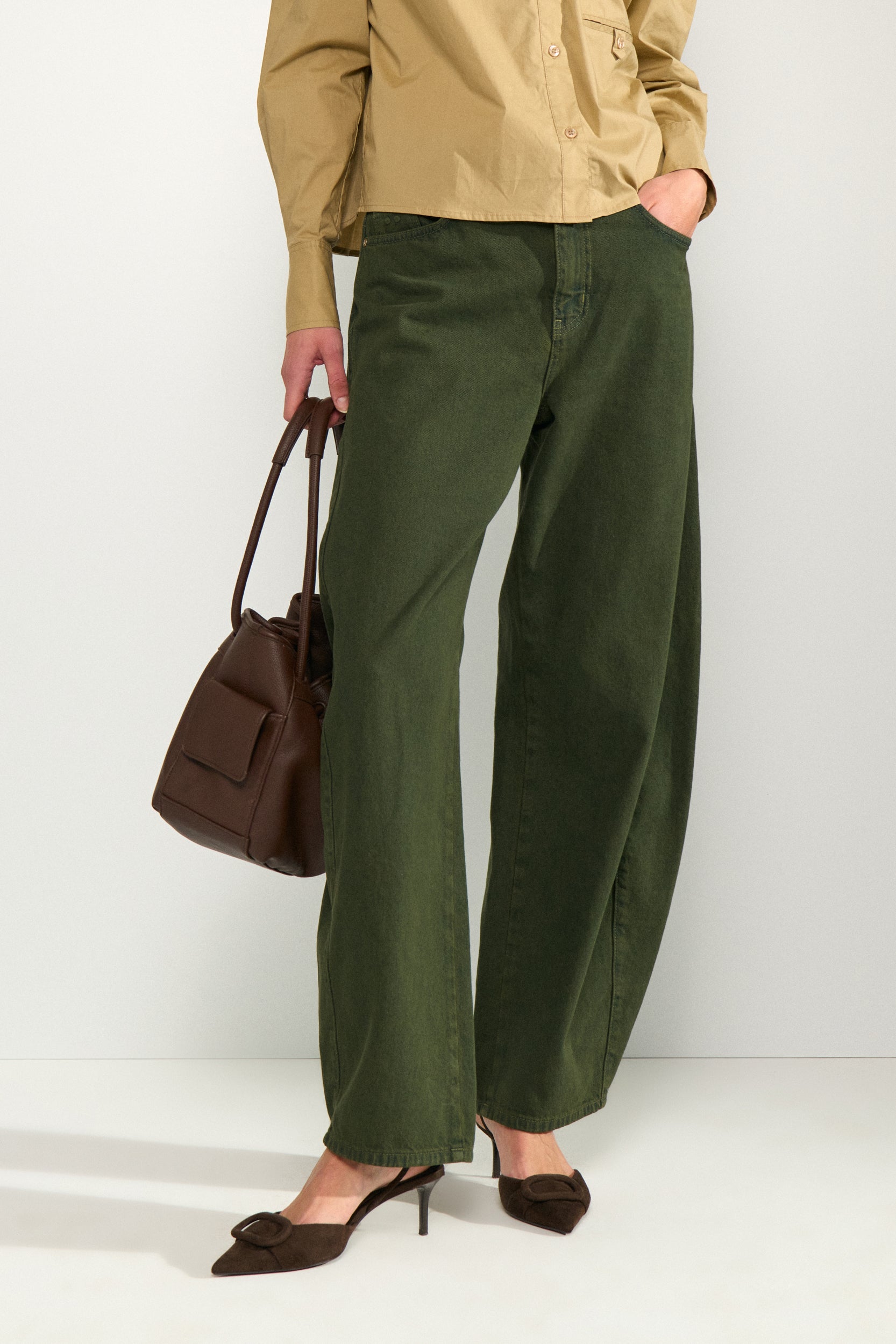 NÜMPH | AMSTERDAM HR BARREL JEANS - FOREST NIGHT