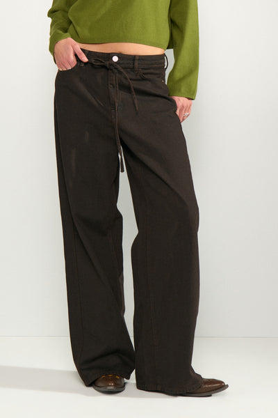 NÜMPH | BROOKLYN HR WIDE JEANS - BLACK COFFEE
