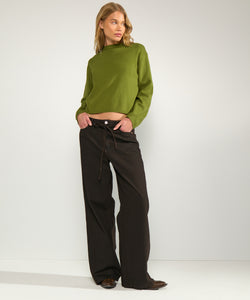 NÜMPH | BROOKLYN HR WIDE JEANS - BLACK COFFEE