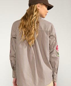 NÜMPH | KACEY EMBROIDERY SHIRT - DEEP TAUPE