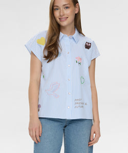 NÜMPH | ASHLEY EMBROIDERY SHIRT - AIRY BLUE