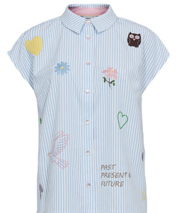 NÜMPH | ASHLEY EMBROIDERY SHIRT - AIRY BLUE