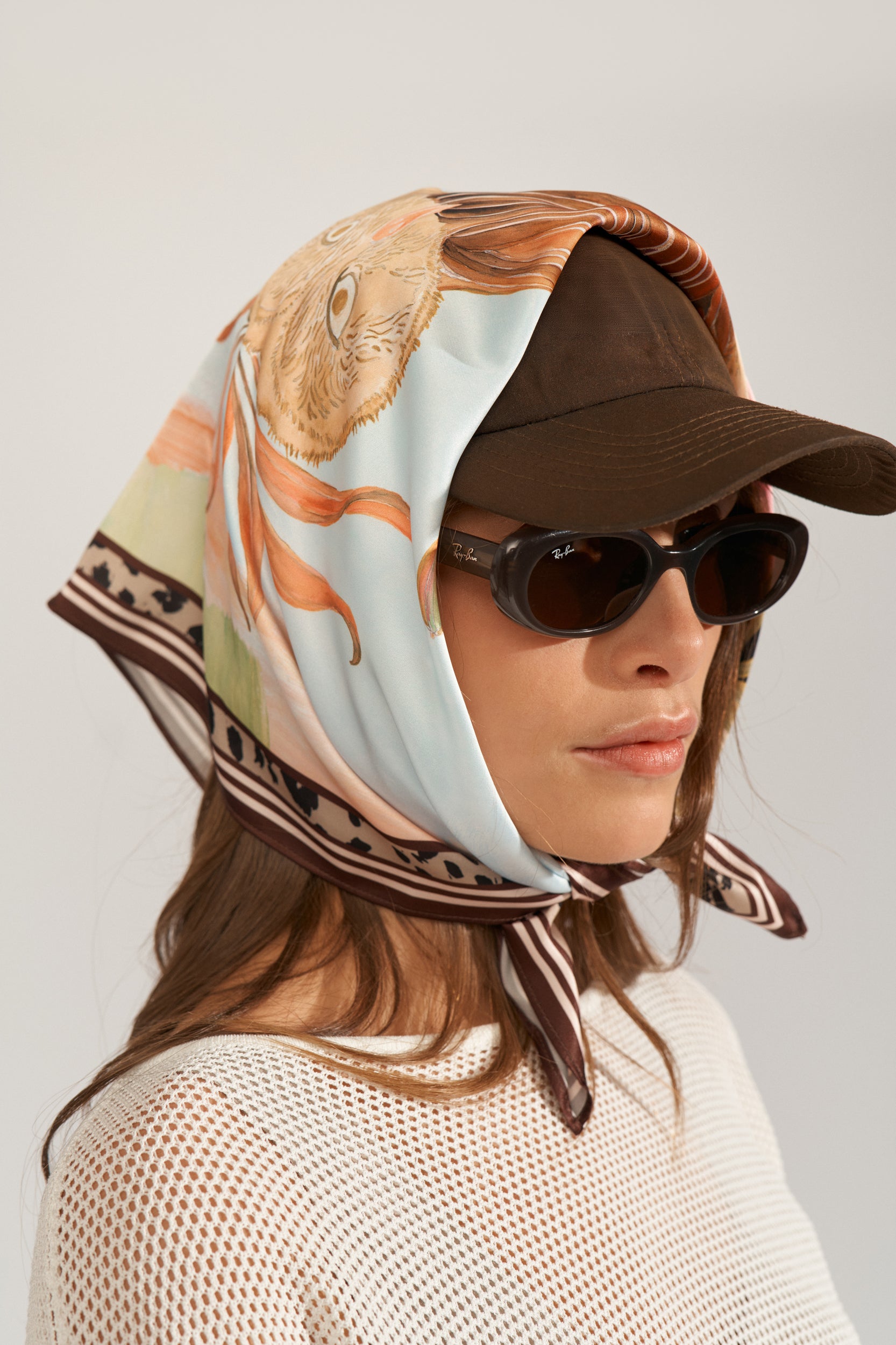 NUMPH |  KAYLA SATIN SCARF - AIRY BLUE